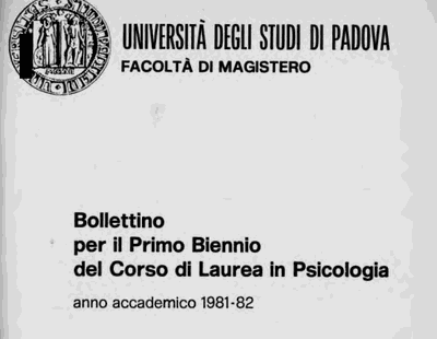 Bollettini-Notiziari del Corso di Laurea in Psicologia dal 1970 al 2003